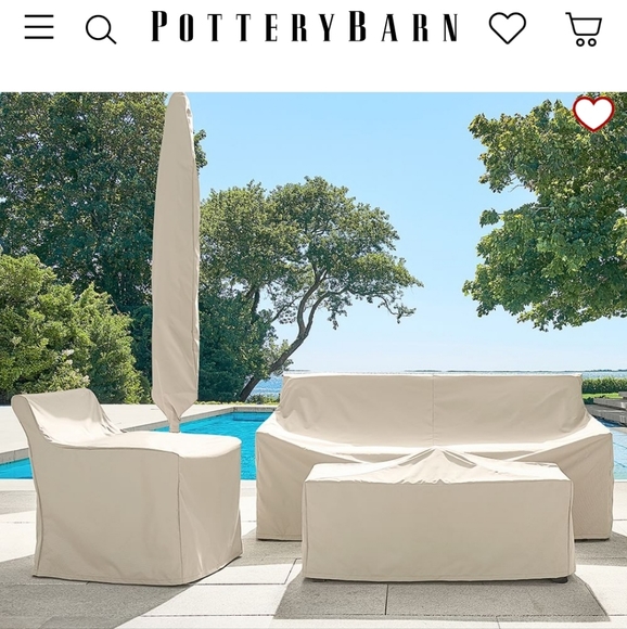 New Pottery Barn OUTDOOR UMBRELLA COVER Tan khaki - Picture 4 of 11